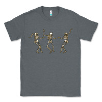 Charcoal Heather dancing skeletons Classic Tee - MaliasSmallBusiness