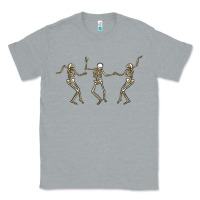 Heather Grey dancing skeletons Classic Tee - MaliasSmallBusiness