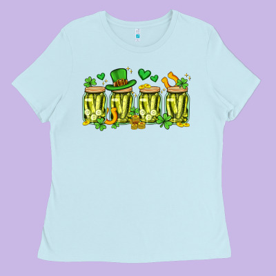 St. Patricks Day Pickle Ladies Tee Designed By Artiststas
