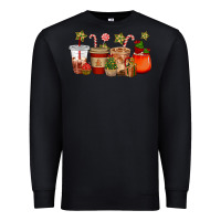 Black christmas cup cakes coffee cups Premium Sweatshirt - CowGirlArtShop