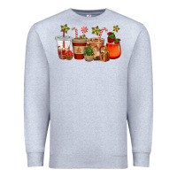 Heather Grey christmas cup cakes coffee cups Premium Sweatshirt - CowGirlArtShop