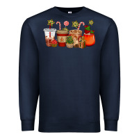 Navy christmas cup cakes coffee cups Premium Sweatshirt - CowGirlArtShop