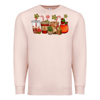 Pale Pink christmas cup cakes coffee cups Premium Sweatshirt - CowGirlArtShop
