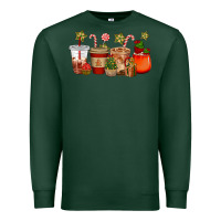 Sports Green christmas cup cakes coffee cups Premium Sweatshirt - CowGirlArtShop