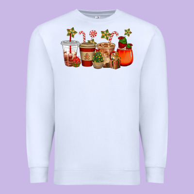 Christmas Cup Cakes Coffee Cups Premium Sweatshirt Designed By Cowgirlartshop