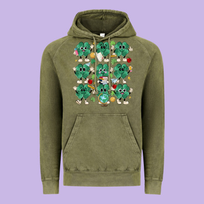 Teacher St Patrick Day Clovers Vintage Hoodie Designed By Maliassmallbusiness
