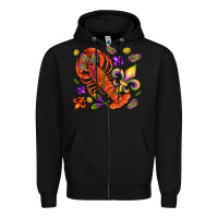 Black Crawfish and fleur de lis Zipper Hoodie - NancyCooperArtShop