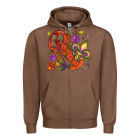 Chestnut Crawfish and fleur de lis Zipper Hoodie - NancyCooperArtShop