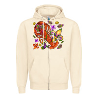 Sandshell Crawfish and fleur de lis Zipper Hoodie - NancyCooperArtShop