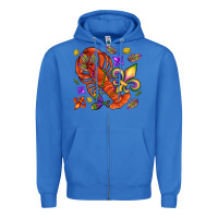 True Royal Crawfish and fleur de lis Zipper Hoodie - NancyCooperArtShop