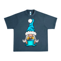 Midnight Navy winter gnome with gift Urban Heavy Tee - NancyCooperArtShop