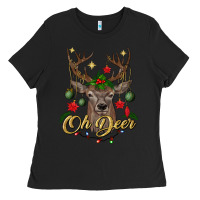 Black oh deer Christmas Ladies Tee - BundleAndBundleShop