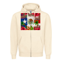 Sandshell Mexican and Puerto Rico flag Zipper Hoodie - texasbilliewilder