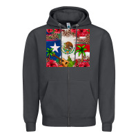 Smoke Mexican and Puerto Rico flag Zipper Hoodie - texasbilliewilder