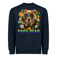 Navy Papa Bear Pride LGBTQ+ Heavyweight Sweatshirt - BundleAndBundleShop