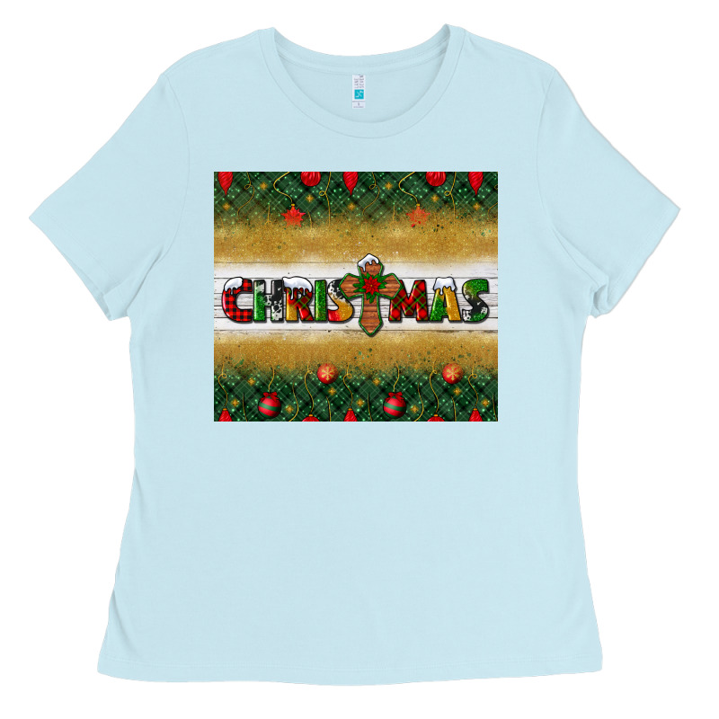 Christmas With Cross Ladies Tee by BundleAndBundleShop | Teevron