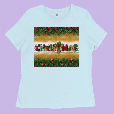 Christmas With Cross Ladies Tee Designed By Bundleandbundleshop