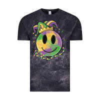 Cloud Black smiley face mardi gras Vintage Tee - MaliasSmallBusiness