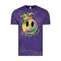 Cloud Purple smiley face mardi gras Vintage Tee - MaliasSmallBusiness