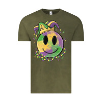 Vintage Olive smiley face mardi gras Vintage Tee - MaliasSmallBusiness