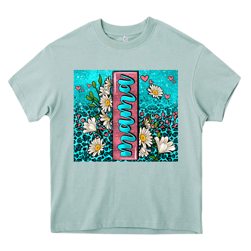 Turquoise Leopard Mama Heavy Core Tee by AdoDesignShop | Teevron