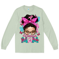 Matcha Warrior Mom Messy Bun With Flowers Long Sleeve Tee - BundleAndBundleShop