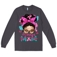 Smoke Warrior Mom Messy Bun With Flowers Long Sleeve Tee - BundleAndBundleShop