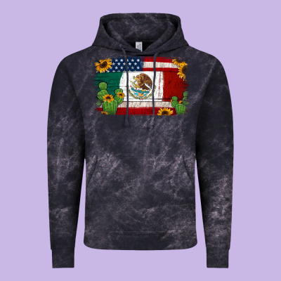 Mexican American Flag Background Vintage Hoodie Designed By Jasminsmagicworld