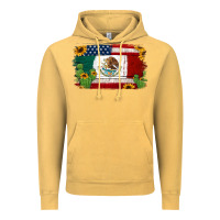 Vintage Mustard mexican american flag background Vintage Hoodie - Jasminsmagicworld