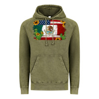 Vintage Olive mexican american flag background Vintage Hoodie - Jasminsmagicworld
