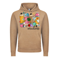 Vintage Coffee teacher life pencils Vintage Hoodie - MaliasSmallBusiness