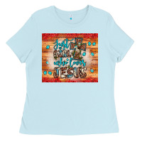 Baby Blue just a girl who loves jesus Ladies Tee - JahusDesignShop