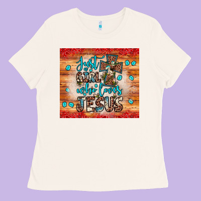 Just A Girl Who Loves Jesus Ladies Tee Designed By Jahusdesignshop