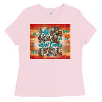 Bubblegum Pink just a girl who loves jesus Ladies Tee - JahusDesignShop