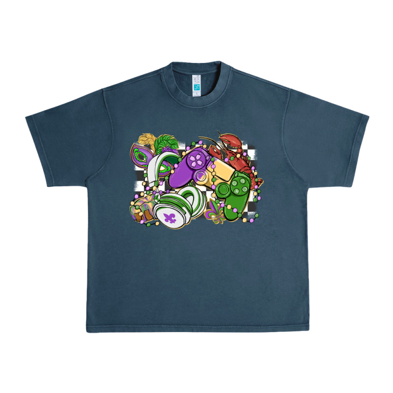 Gamer Mardi Gras Game Controller Urban Heavy Tee by MaliasSmallBusiness | Teevron