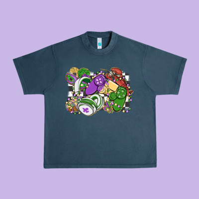 Gamer Mardi Gras Game Controller Urban Heavy Tee Designed By Maliassmallbusiness