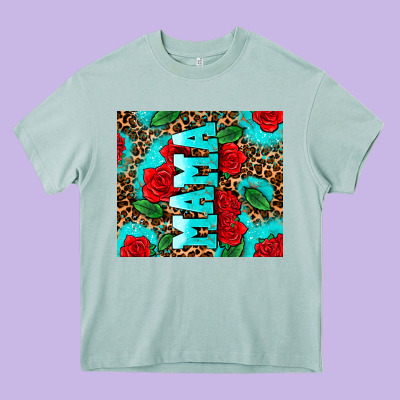 Rose Leopard Mama Heavy Core Tee Designed By Adodesignshop
