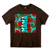 Chocolate Brown rose leopard mama Heavy Core Tee - AdoDesignShop