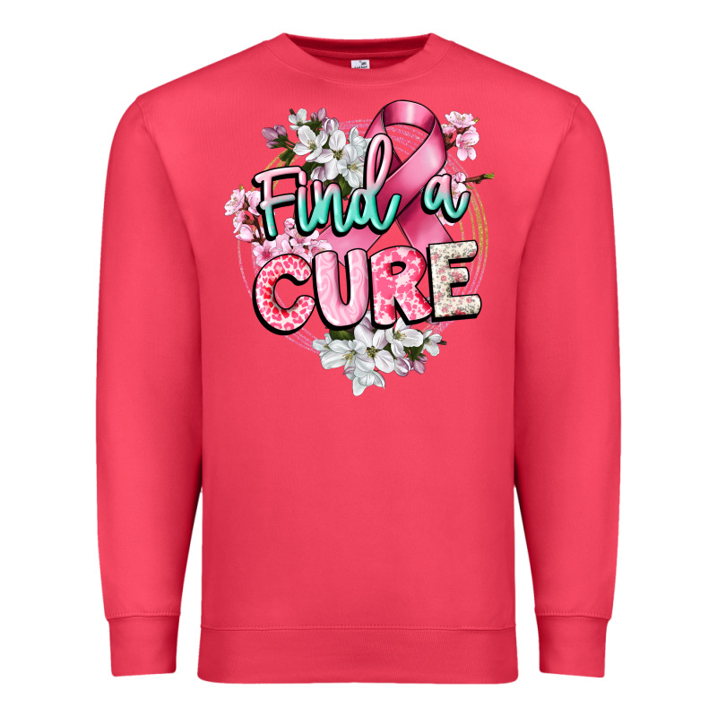 Find A Cure Cancer Awareness Premium Sweatshirt by CowGirlArtShop | Teevron