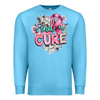 Ocean Blue find a cure cancer awareness Premium Sweatshirt - CowGirlArtShop