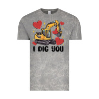 Cloud Rock i dig you valentines excavator Vintage Tee - MaliasSmallBusiness