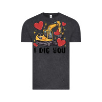 Vintage Black i dig you valentines excavator Vintage Tee - MaliasSmallBusiness