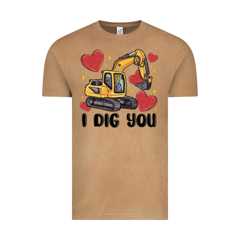 I Dig You Valentines Excavator Vintage Tee by MaliasSmallBusiness | Teevron