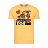 Vintage Mustard i dig you valentines excavator Vintage Tee - MaliasSmallBusiness