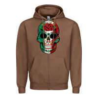 Chestnut Mexican Skull Zipper Hoodie - texasbilliewilder