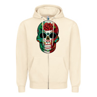 Sandshell Mexican Skull Zipper Hoodie - texasbilliewilder