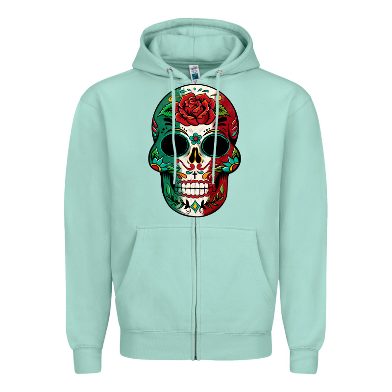 Mexican Skull Zipper Hoodie by texasbilliewilder | Teevron