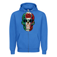 True Royal Mexican Skull Zipper Hoodie - texasbilliewilder