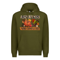 Army Green just a girl who loves fall Premium Hoodie - CowGirlArtShop