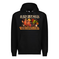 Black just a girl who loves fall Premium Hoodie - CowGirlArtShop